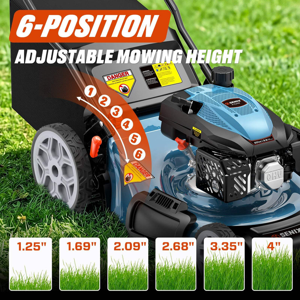 201cc Gas Lawn Mower, 22 Single-Speed Self-Propelled Mower