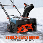 40V 21 Cordless Snow Thrower, Brushless (2 5.0 Ah Batteries & Charger Included)