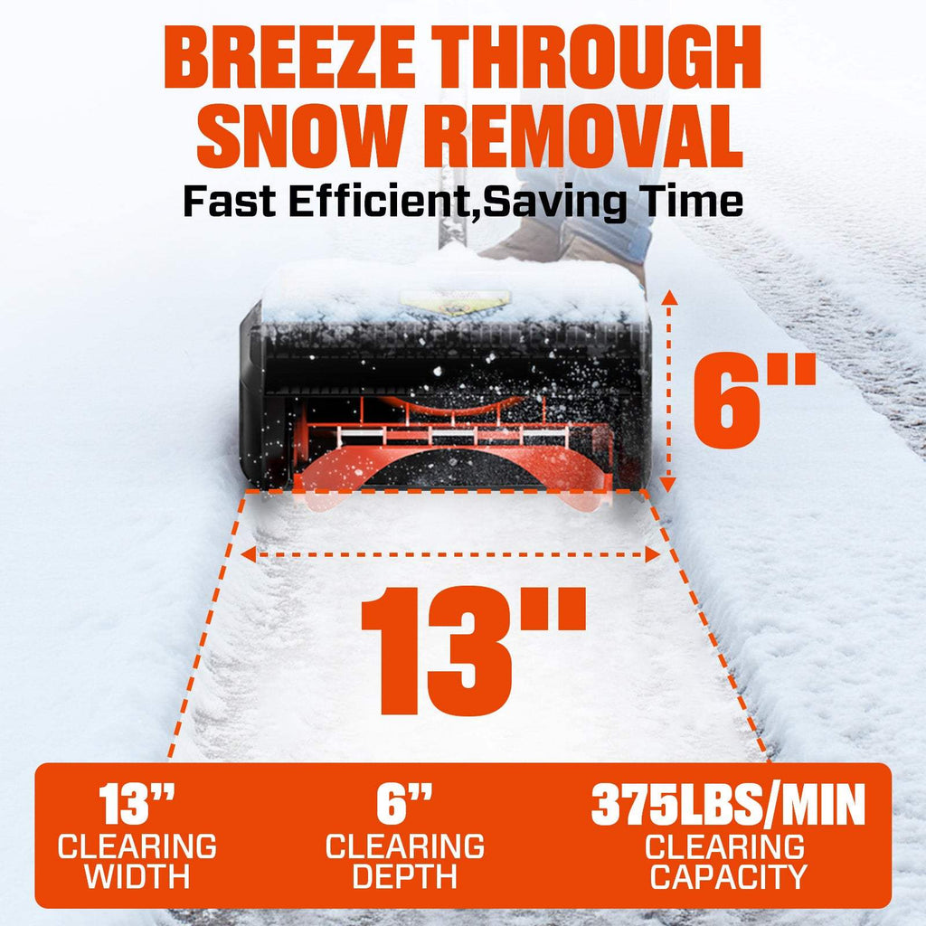 40V 13 Cordless Snow Shovel, Brushless (Batteries & Charger Included)