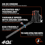 49cc 4-Cycle Gas Backpack Leaf Blower