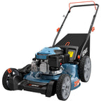 21'' 144 cc Gas-Powered 4-Stroke Engine Push Lawn Mower, 3-in-1 Design, Steel Deck, 6-Level 1.25''-3.75'' Cutting Height, with 1.7 Bushels Grass Bag LSPG-M14