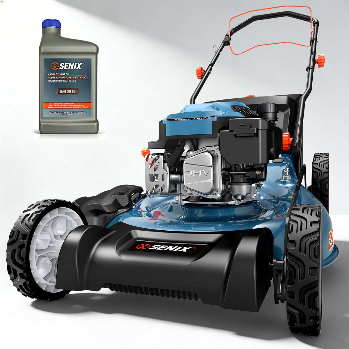 22 Self-Propelled Gas Lawn Mower with 170cc OHV 4-Cycle Engine, 3-in-1 Walk-Behind Mower, 6-Position Height Adjustment