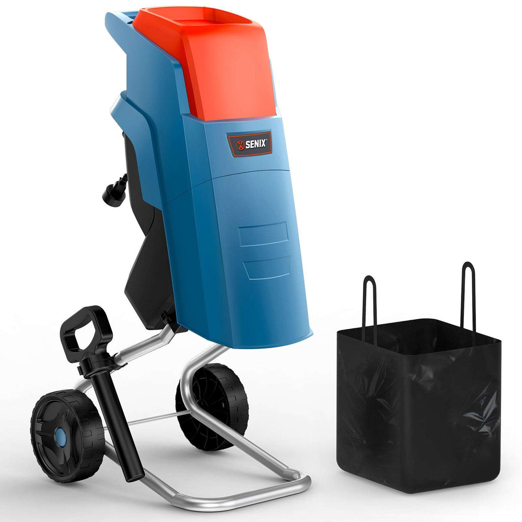 15-Amp Electric Chipper Shredder Mulcher with 46L Collection Bag, 1.6 Cutting Capacity, 22:1 Reduction, 4000 RPM Max Speed