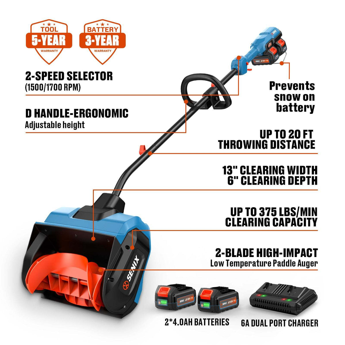 Fall & Winter Cleanup Combo – 13 Cordless Snow Shovel + 350 CFM Leaf Blower