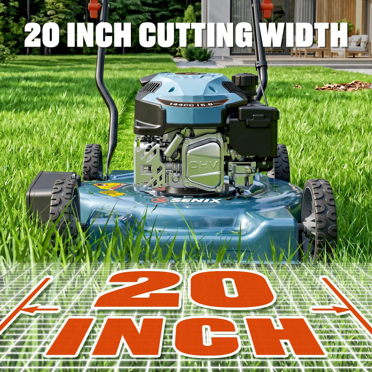20-Inch 144cc 4-Cycle Gas Push Lawn Mower with Side Discharge LSPG-L4