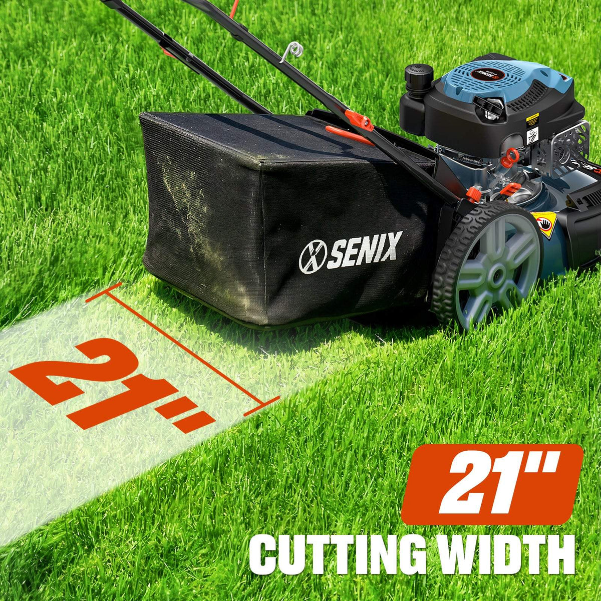 21'' Self-Propelled Gas Lawn Mower, 170 cc 4-Cycle Engine 3.8 HP, 3-in-1 (Bagging/Mulching/Side Discharge) LSSG-M10