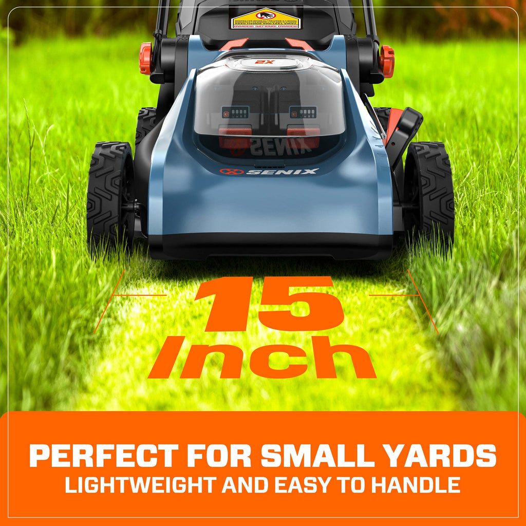 40V Max* 15 Cordless Electric Push Lawn Mower 2-in-1 Bagging & Mulching, Brushless (2 4.0 Ah Batteries & Charger Included)