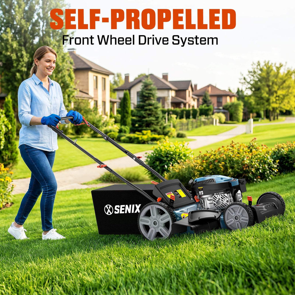 21'' Self-Propelled Gas Lawn Mower, 170 cc 4-Cycle Engine 3.8 HP, 3-in-1 (Bagging/Mulching/Side Discharge) LSSG-M10
