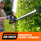 60V 26 Cordless Hedge Trimmer, Brushless (3.0 Ah Battery & Charger Included)