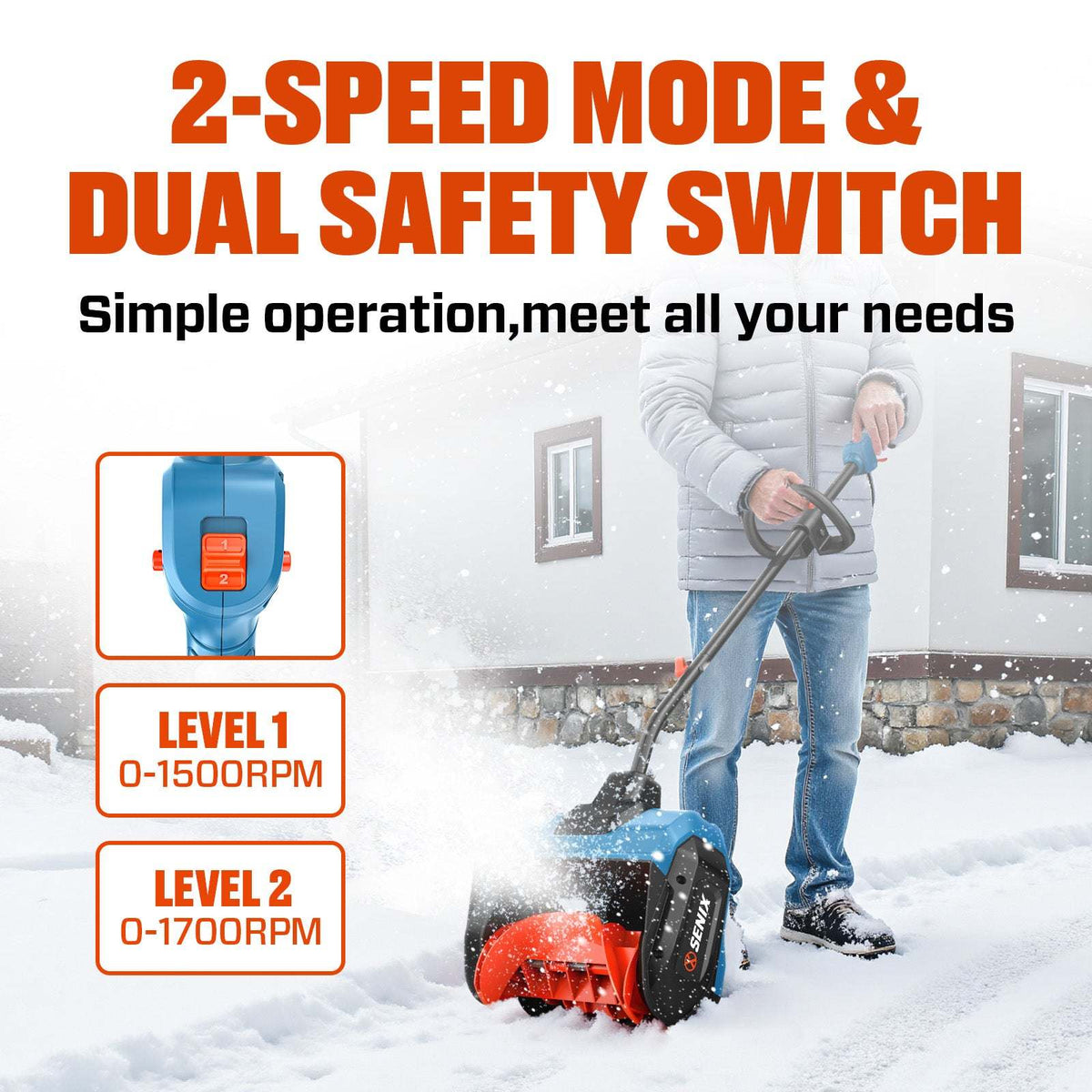 40V Fall & Winter Cleanup Combo Kit – 13 Snow Shovel & 700 CFM Leaf Blower & Short Tube