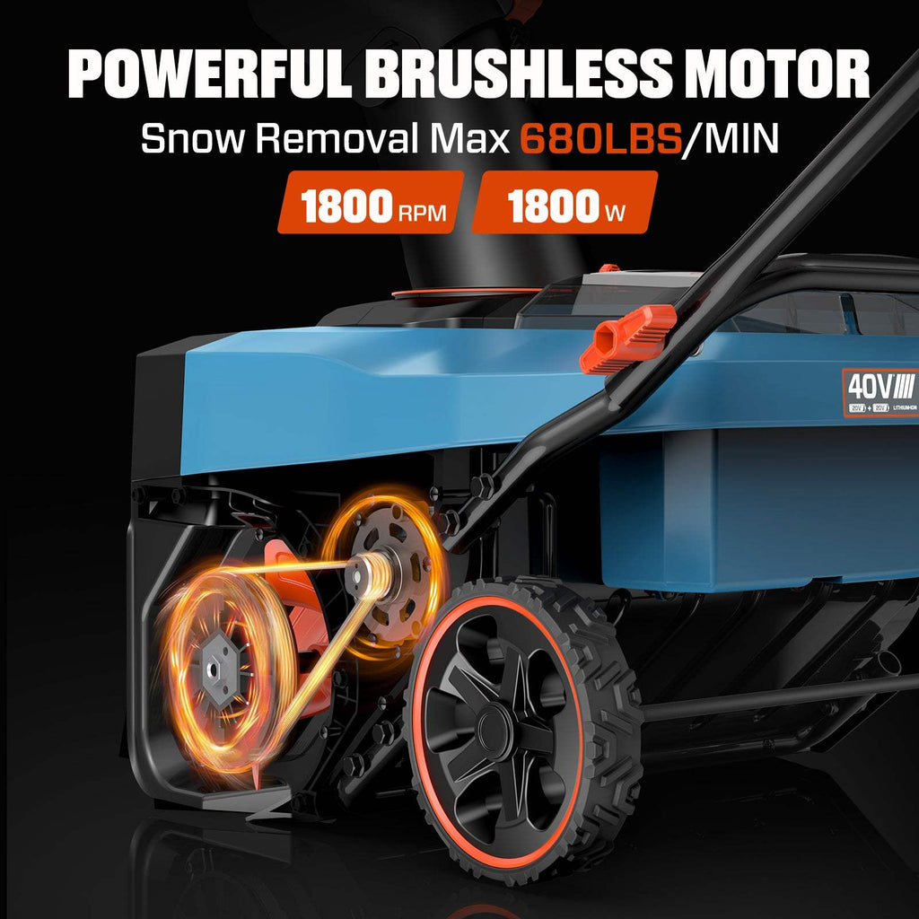 40V Max* 21 Cordless Snow Thrower, Brushless (2 5.0 Ah Batteries & Charger Included)