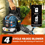 49cc 4-Cycle Gas Backpack Leaf Blower