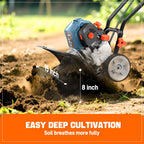 46cc 4-Cycle Gas Tiller Cultivator