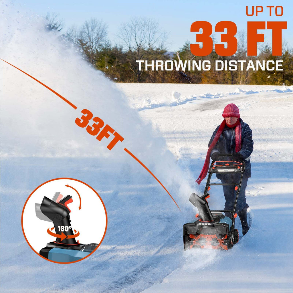 40V Fall & Winter Cleanup Combo kit – 21 Snow Thrower & 700 CFM Leaf Blower & Short Tube