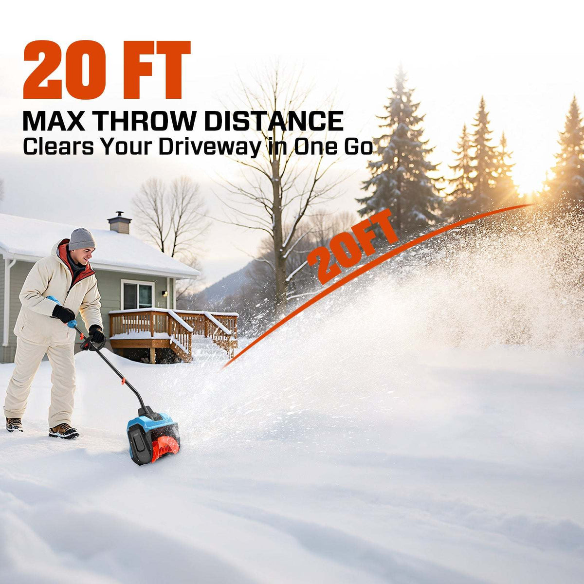 40V Fall & Winter Cleanup Combo Kit – 13 Snow Shovel & 700 CFM Leaf Blower & Short Tube