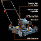 20 144cc 4-Cycle Gas Push Lawn Mower with Side Discharge LSPG-L5