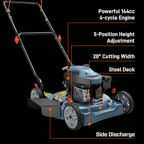 20 144cc 4-Cycle Gas Push Lawn Mower with Side Discharge LSPG-L5