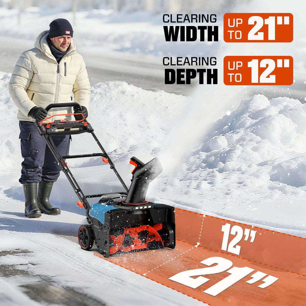 40V Fall & Winter Cleanup Combo kit – 21 Snow Thrower & 700 CFM Leaf Blower & Short Tube