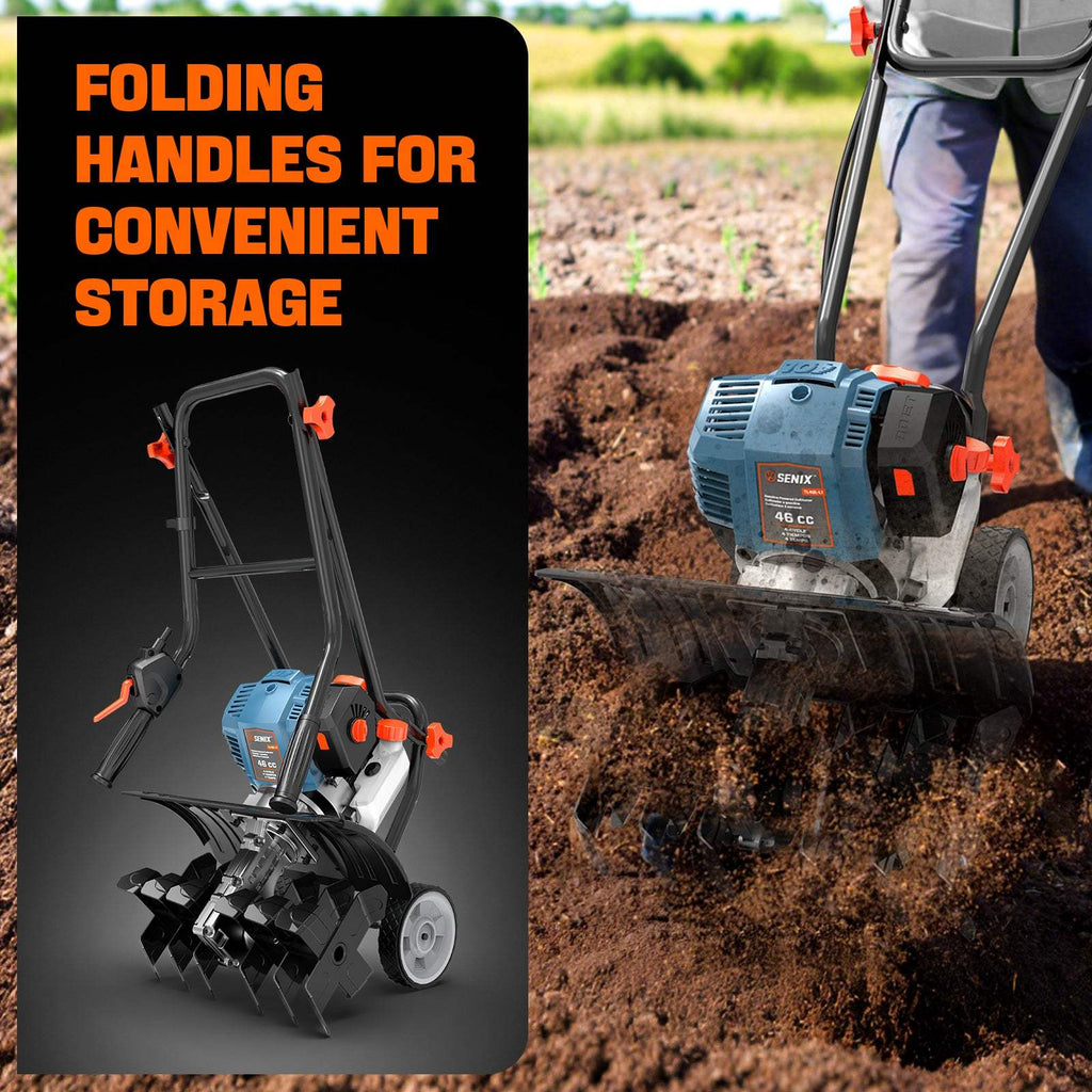 46cc 4-Cycle Gas Tiller Cultivator