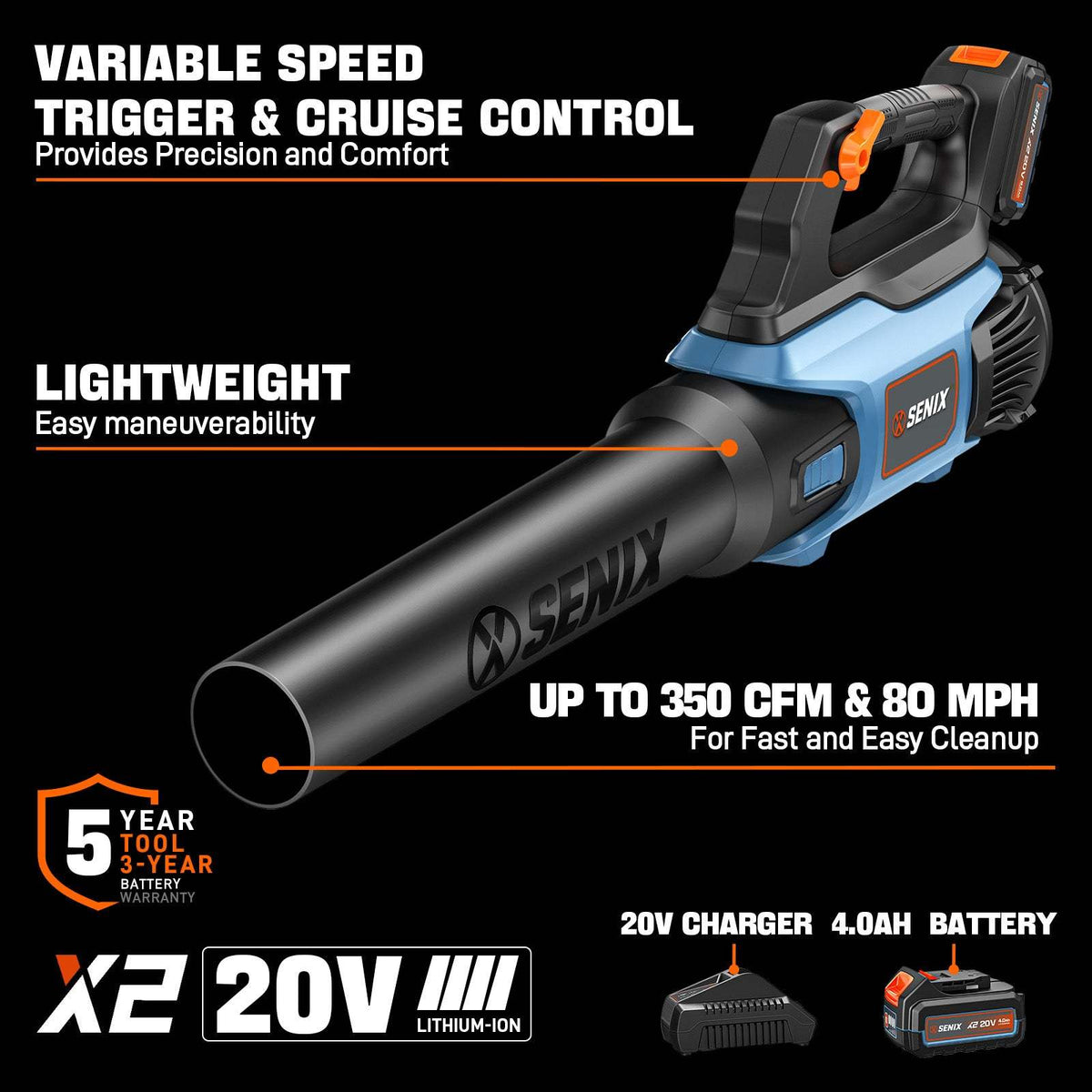 20V Max* Cordless Leaf Blower (4.0 Ah Battery & Charger Included)