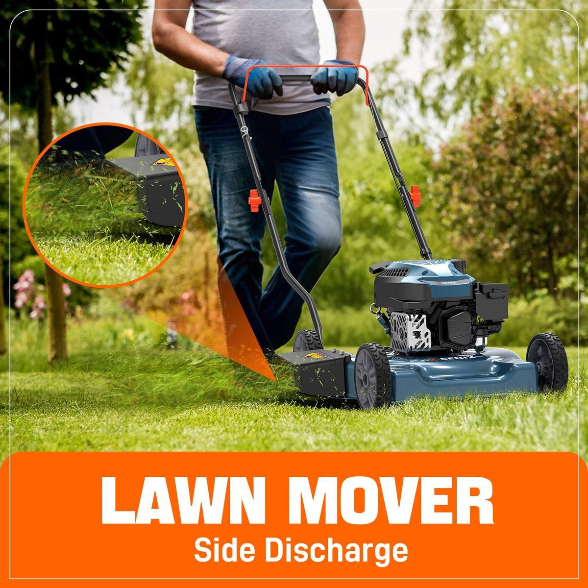 20-Inch 144cc 4-Cycle Gas Push Lawn Mower with Side Discharge LSPG-L4