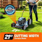 21 144cc 4-Cycle Gas Push Lawn Mower with 2-in-1 Side Discharge & Mulching LSPG-L6