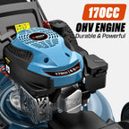 21'' Self-Propelled Gas Lawn Mower, 170 cc 4-Cycle Engine 3.8 HP, 3-in-1 (Bagging/Mulching/Side Discharge) LSSG-M10