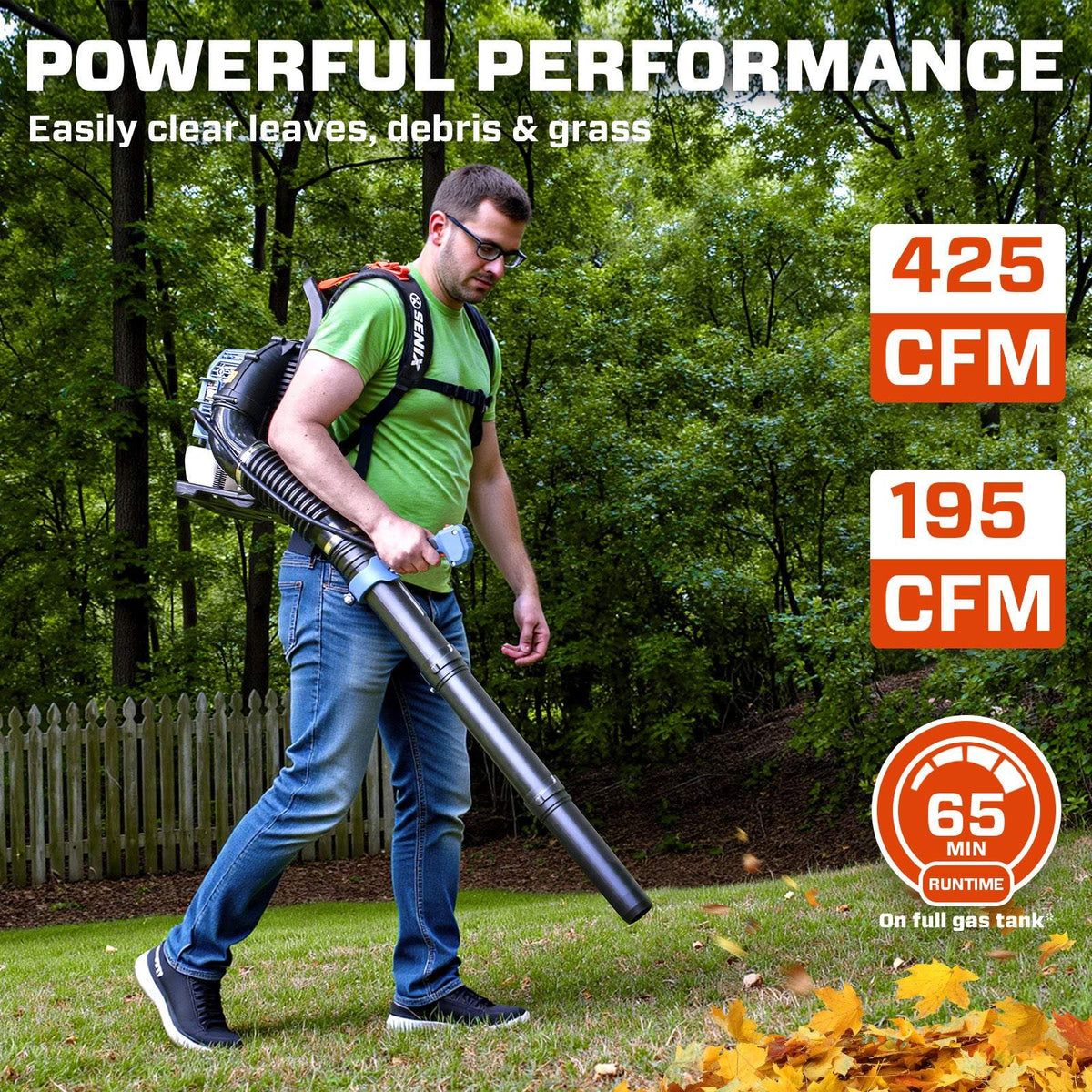 49cc 4-Cycle Gas Backpack Leaf Blower