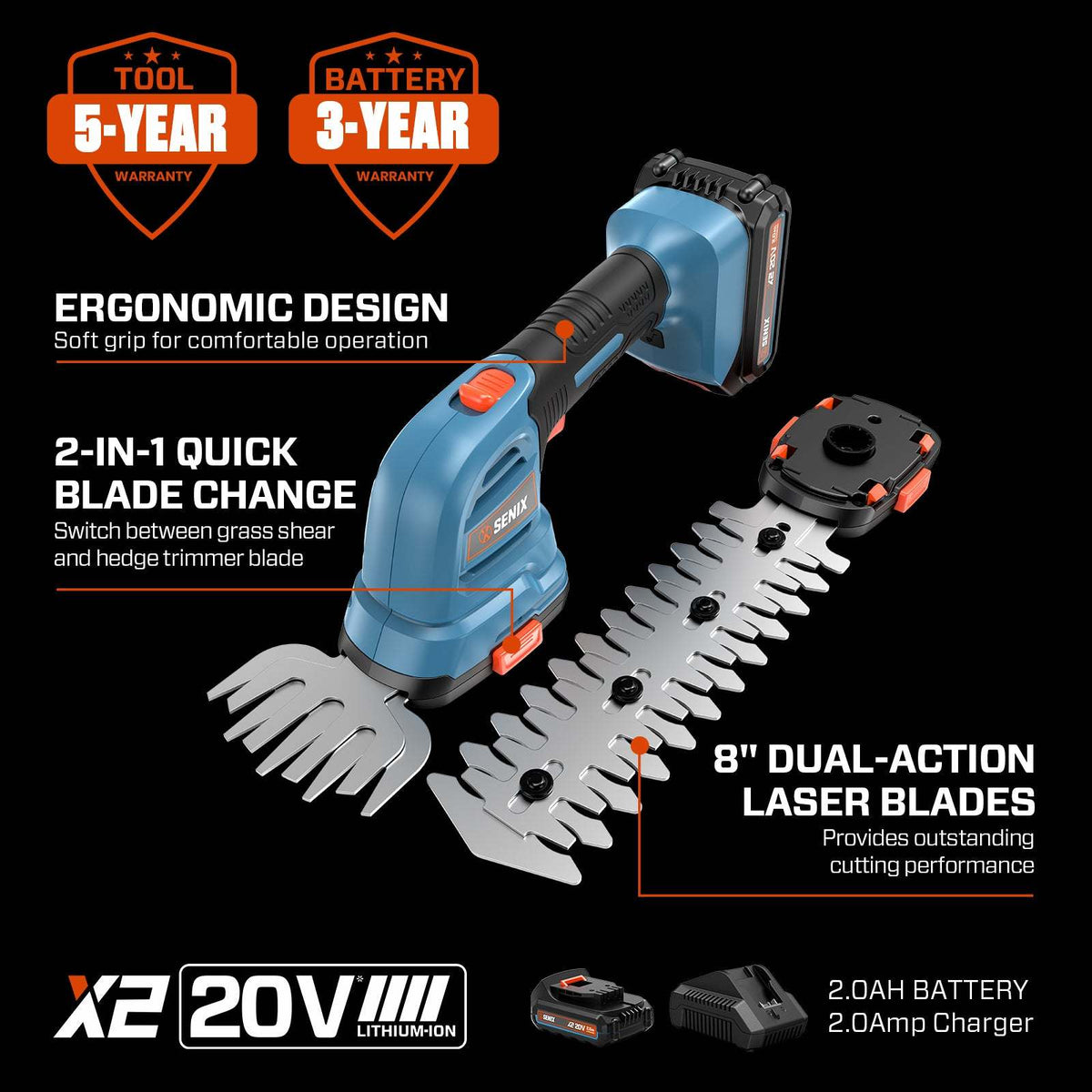 20V Max* Cordless Grass Shear/Shrubber (2.0 Ah Battery & Charger Included)