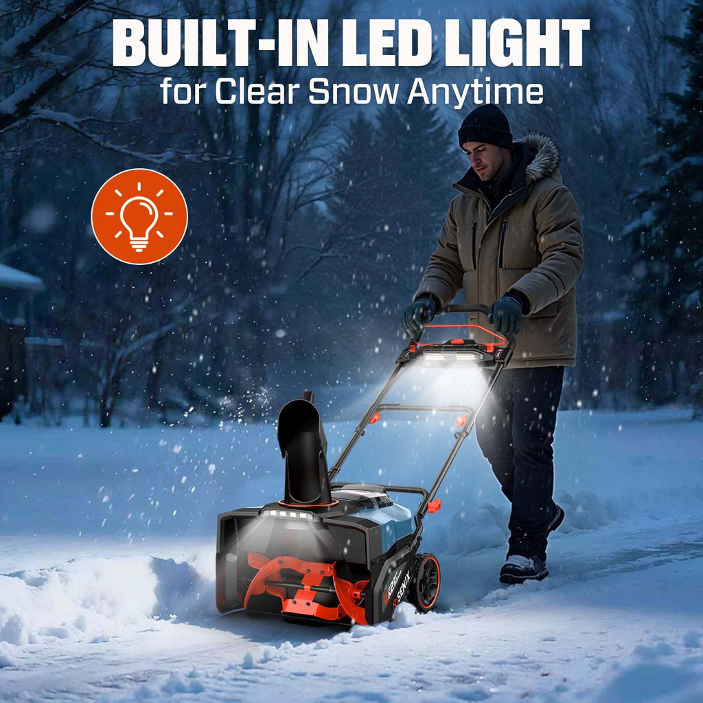 40V Fall & Winter Cleanup Combo kit – 21 Snow Thrower & 700 CFM Leaf Blower & Short Tube