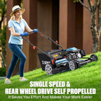 201cc Gas Lawn Mower, 22 Single-Speed Self-Propelled Mower