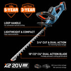20V 18 Cordless Hedge Trimmer (2.5 Ah Battery & Charger Included)