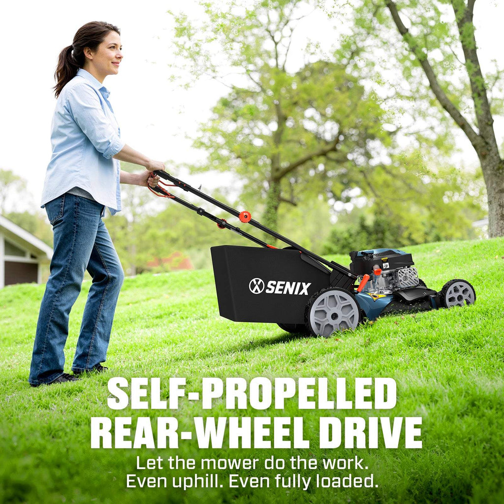 22 Self-Propelled Gas Lawn Mower with 170cc OHV 4-Cycle Engine, 3-in-1 Walk-Behind Mower, 6-Position Height Adjustment