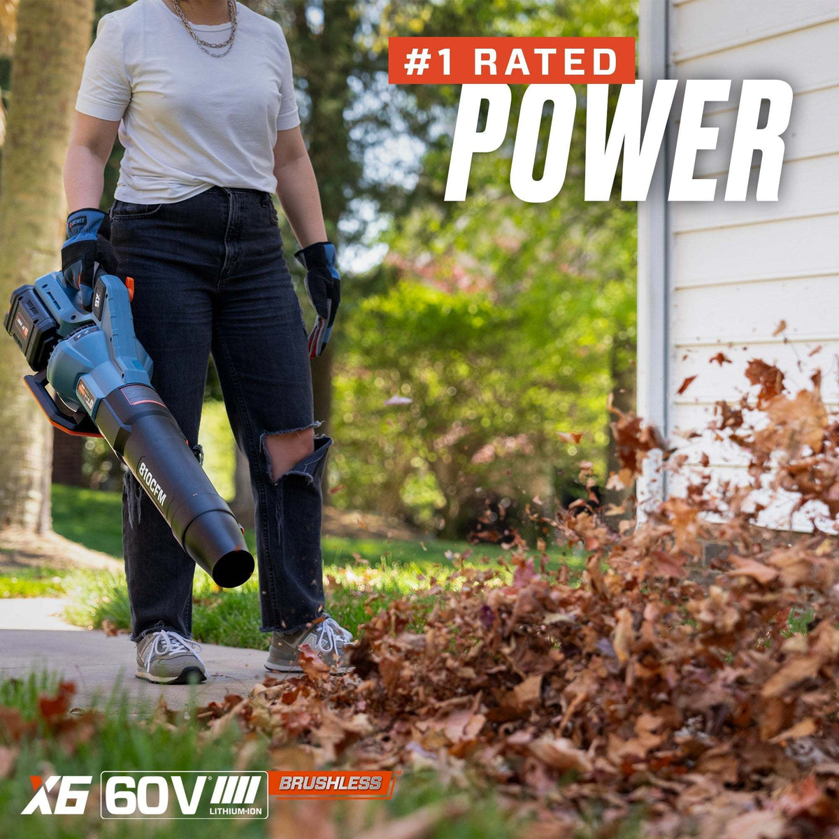60V Max Cordless Lawn Care Combo Kit: 21-Inch Brushless Push Mower (LPPX6-H) & 810 CFM Leaf Blower (BLAX6-M1), Battery and Charger Included