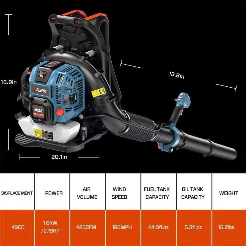 49cc 4-Cycle Gas Backpack Leaf Blower