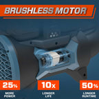 60V Cordless Backpack Blower, Brushless (Two 6.0 Ah Batteries & Charger Included)