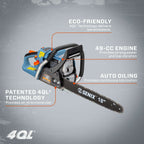 49cc 4-Cycle 18 Gas Chainsaw