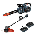 60V Max Cordless Yard Care Combo Kit: 16-Inch Brushless Chainsaw (CSX6-M) & 16-Inch Brushless String Trimmer (GTX6-M), (3.0 Ah Battery & 4.0 Ah Battery & Charger Included)