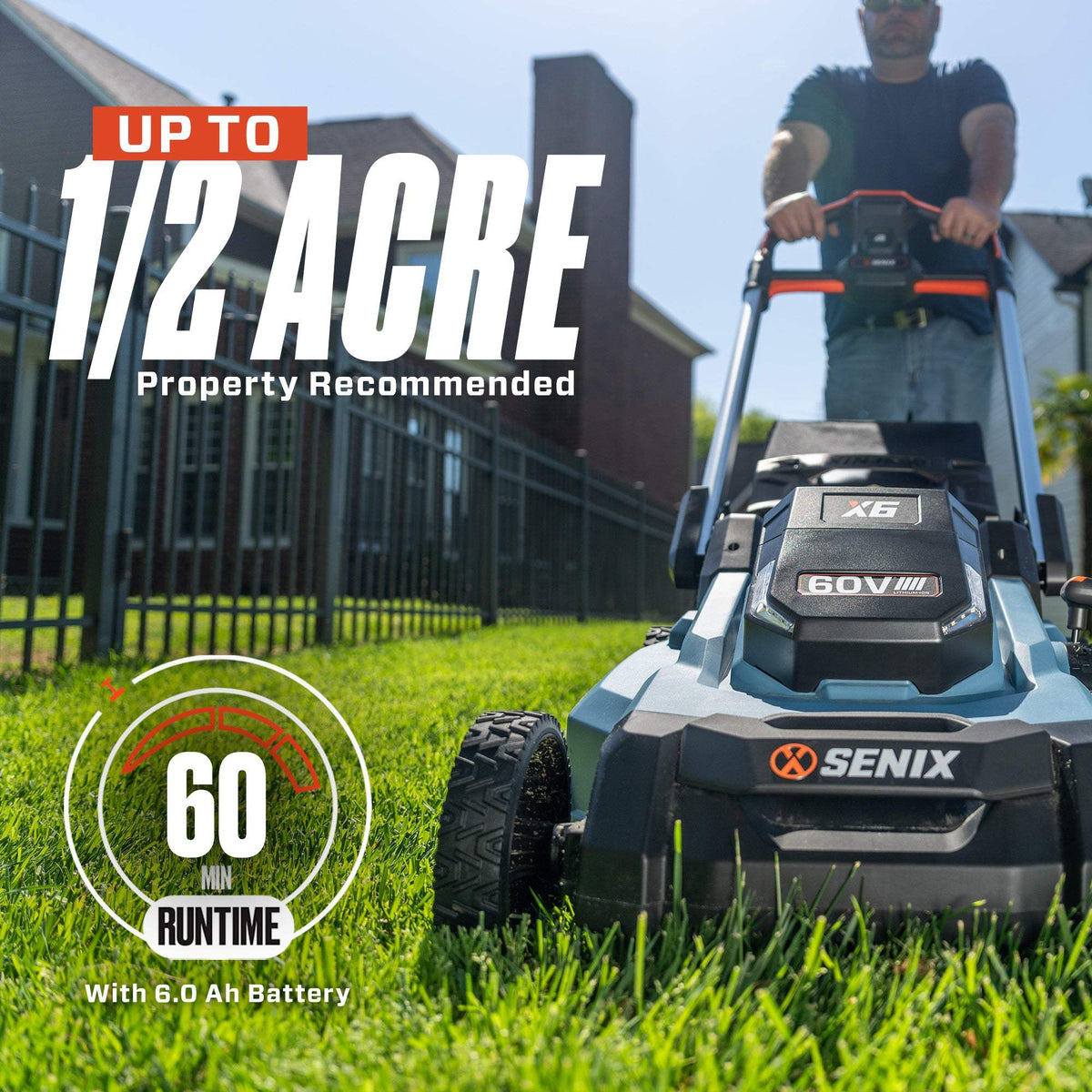 60V Max Cordless Lawn Care Combo Kit: 21-Inch Brushless Push Mower (LPPX6-H) & 810 CFM Leaf Blower (BLAX6-M1), Battery and Charger Included