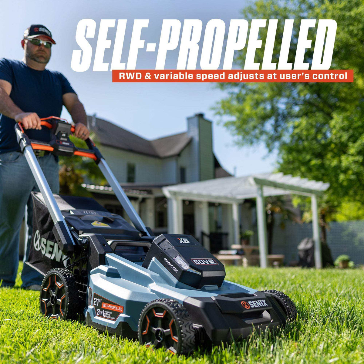 60V Max* 21 Self-Propelled Cordless Lawn Mower, Brushless (8.0 Ah Battery & Charger Included)