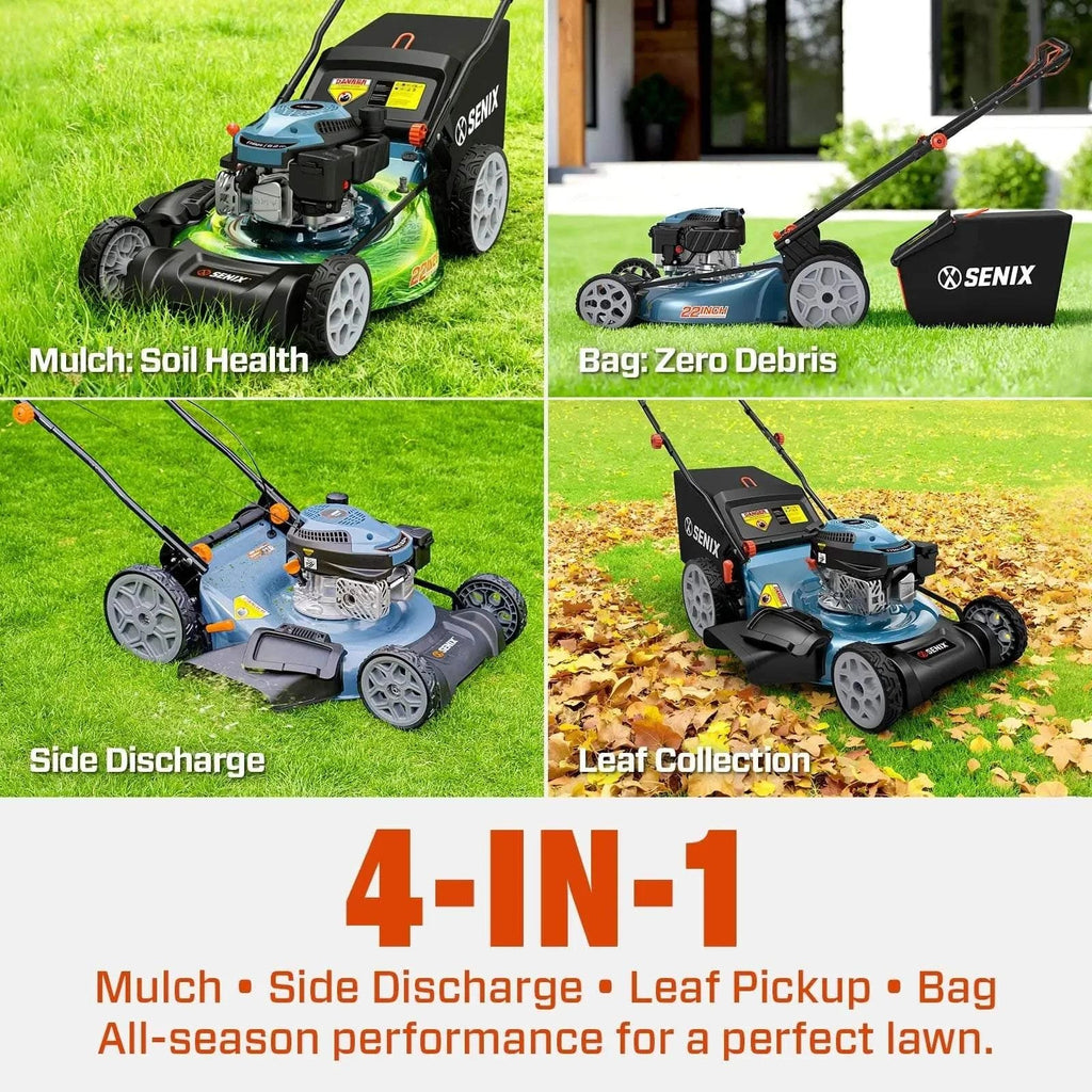 22 Self-Propelled Gas Lawn Mower with 170cc OHV 4-Cycle Engine, 3-in-1 Walk-Behind Mower, 6-Position Height Adjustment