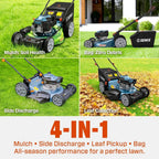 22 Self-Propelled Gas Lawn Mower with 170cc OHV 4-Cycle Engine, 3-in-1 Walk-Behind Mower, 6-Position Height Adjustment