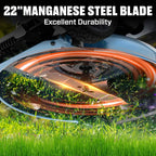 22 Self-Propelled Gas Lawn Mower with 170cc OHV 4-Cycle Engine, 3-in-1 Walk-Behind Mower, 6-Position Height Adjustment