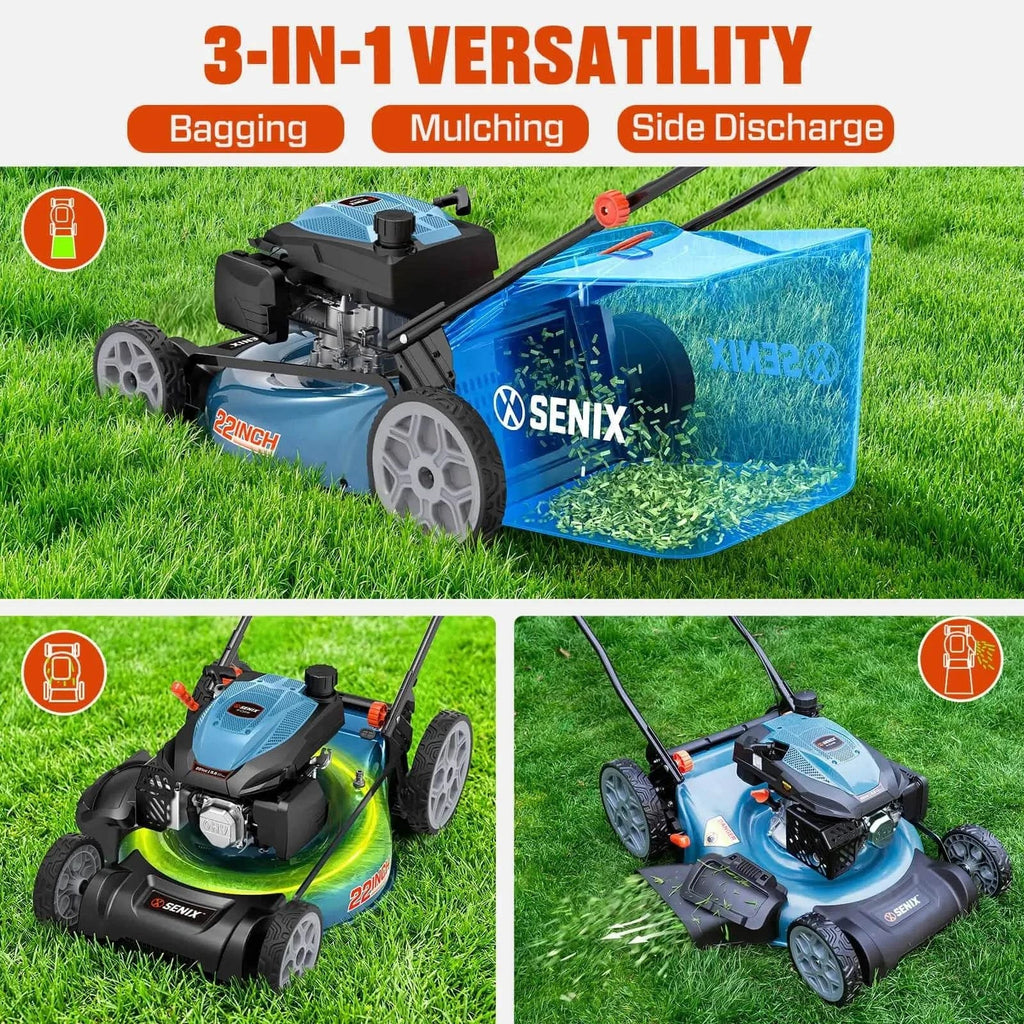 201cc Gas Lawn Mower, 22 Single-Speed Self-Propelled Mower