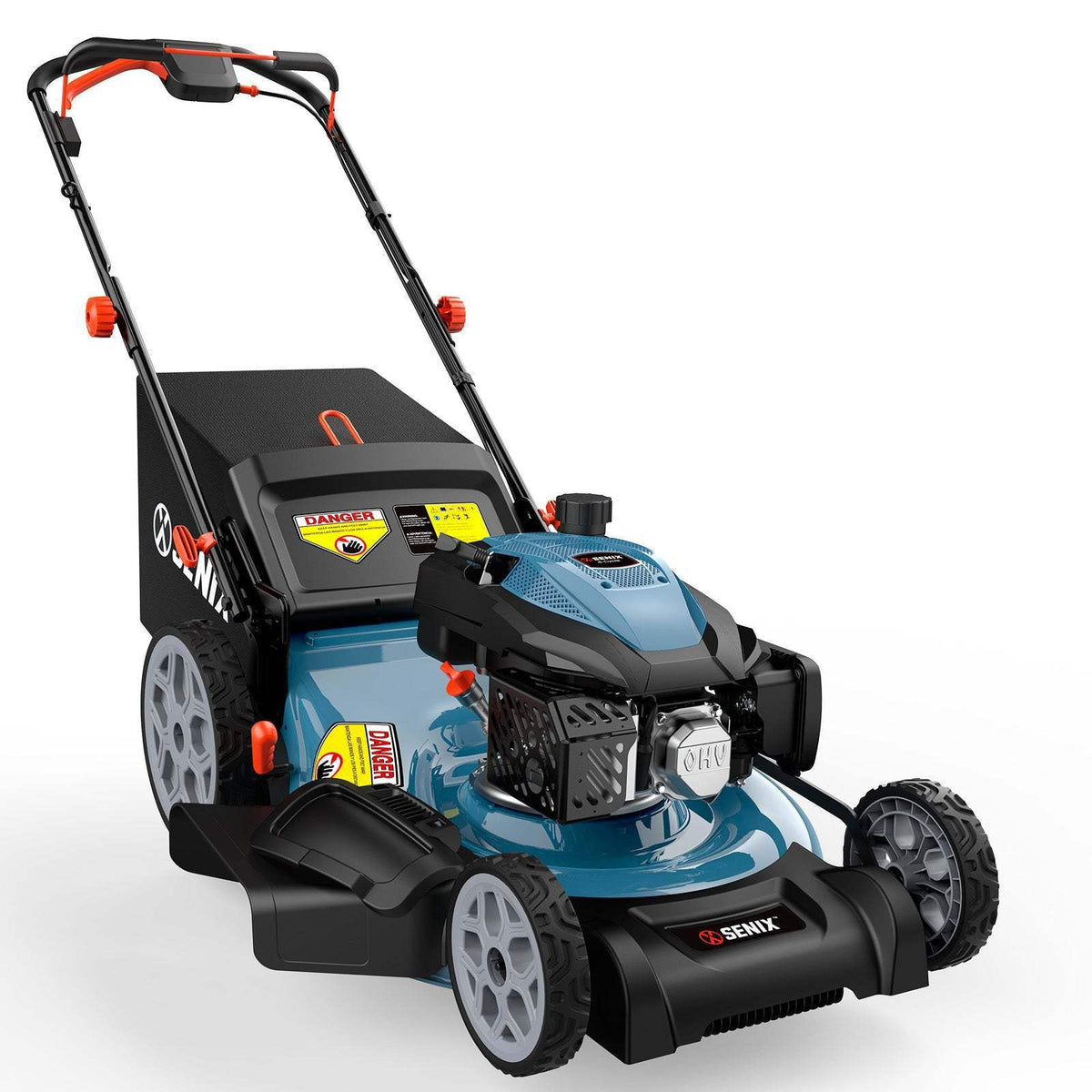 22 201cc Gas Lawn Mower, Variable Speed Rear Wheel Self-Propelled Mower, 3-in-1 Mulching, Bagging, Discharging