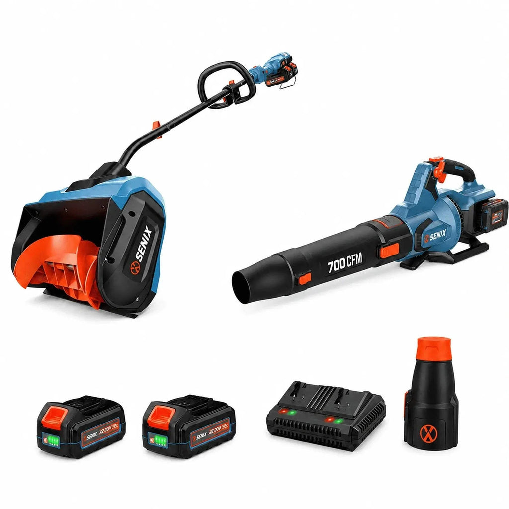 40V Fall & Winter Cleanup Combo Kit – 13 Snow Shovel & 700 CFM Leaf Blower & Short Tube