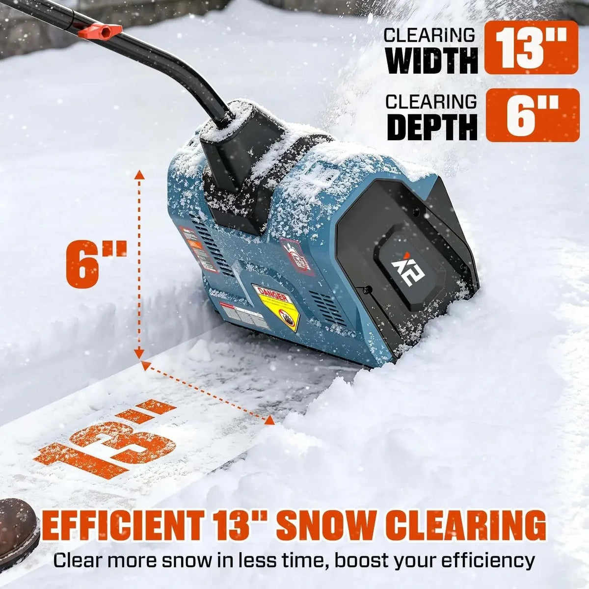 20V Max 13-Inch Cordless Snow Shovel Kit, 2 x 4.0Ah Batteries & Charger Included STX2-L2