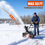 40V Max 18 Cordless Snow Blower, Brushless 2*5.0 Ah Batteries & Dual-Port Charger Included