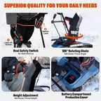 40V Max 18 Cordless Snow Blower, Brushless 2*5.0 Ah Batteries & Dual-Port Charger Included