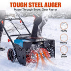 40V Max 18 Cordless Snow Blower, Brushless 2*5.0 Ah Batteries & Dual-Port Charger Included